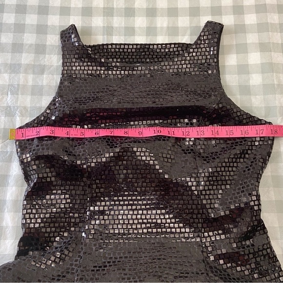 LORI Weidner design black maxi dress shinny sleeveless soirée luxury classic 8 - Picture 13 of 16